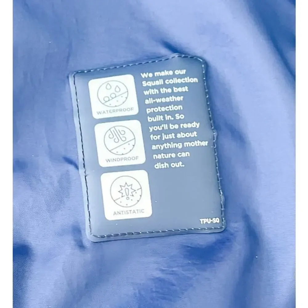 Lands’ End Men’s Small Squall Jacket Blue Waterproof Windproof Fleece Lined NWOT